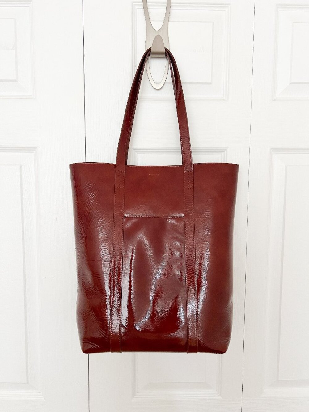 Sezane - The Tote - Patent Mahogany